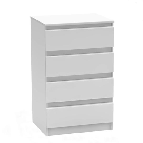 Comoda, cu 4 sertare din mdf alb, hany, 60x49x95 cm