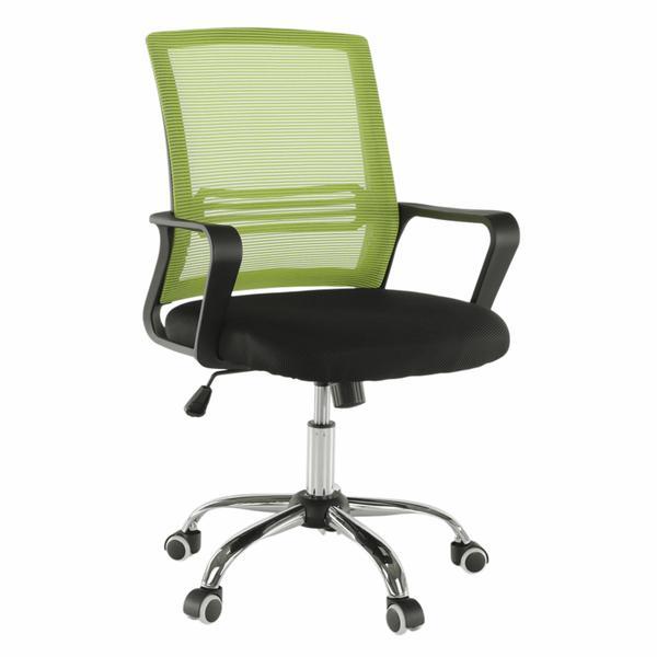 Scaun de birou, plasa verde textil negru, apolo, 60,5x54x87-95 cm