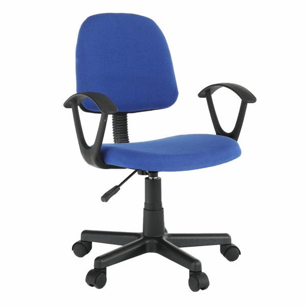 Scaun de birou, albastru negru, tamson, 39x43x74-86 cm