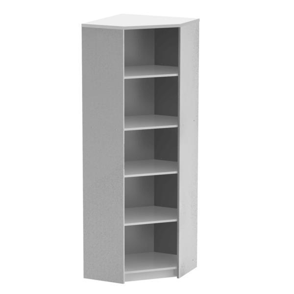 Biblioteca de colt din mdf alb stejar sonoma johan 63x63x186 cm