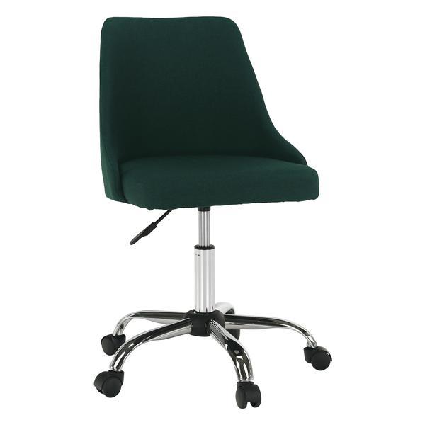 Scaun de birou, tapiterie verde smarald, picior crom, ediz, 48x57x78-88 cm