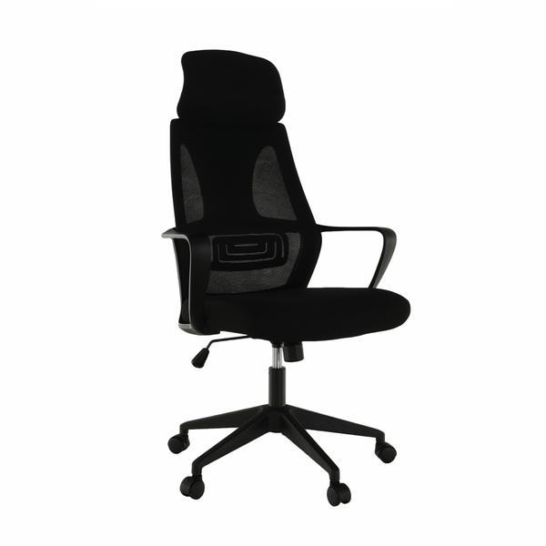 Scaun de birou, tapiterie textil negru, taxis, 64x63x126 cm
