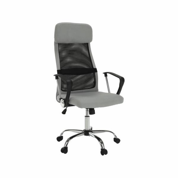 Scaun de birou, tapiterie textil gri negru, fabry, 60x62x119 cm