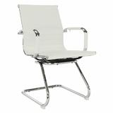 Scaun birou, tapiterie piele ecologica alba, Azure, 54,5x62,5x90,5 cm