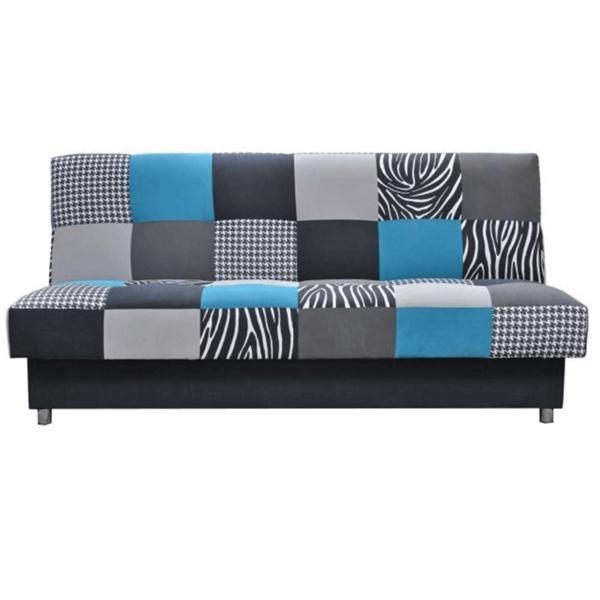 Canapea extensibila tapiterie textil turcoaz gri neagra alabama 195x90x90