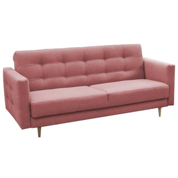 Canapea extensibila 3 locuri textil roz amedia 210x94x92 cm