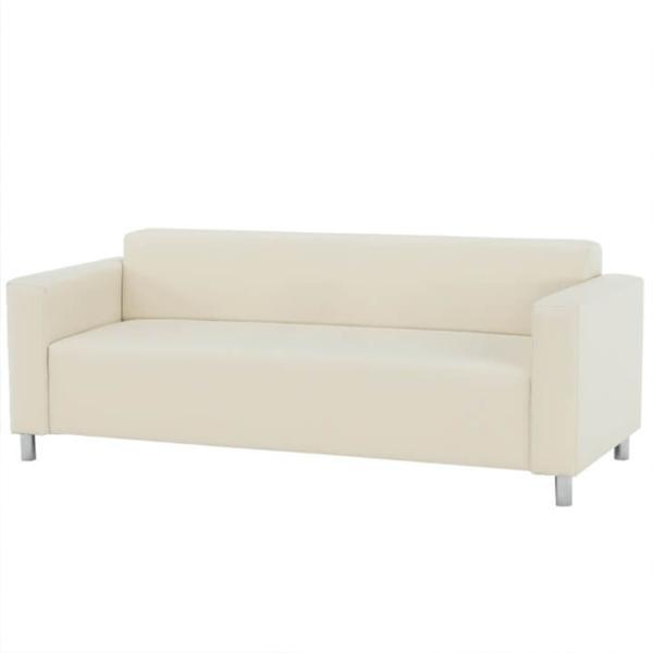 Canapea 3 locuri piele ecologica bej homke 205x63x78 cm