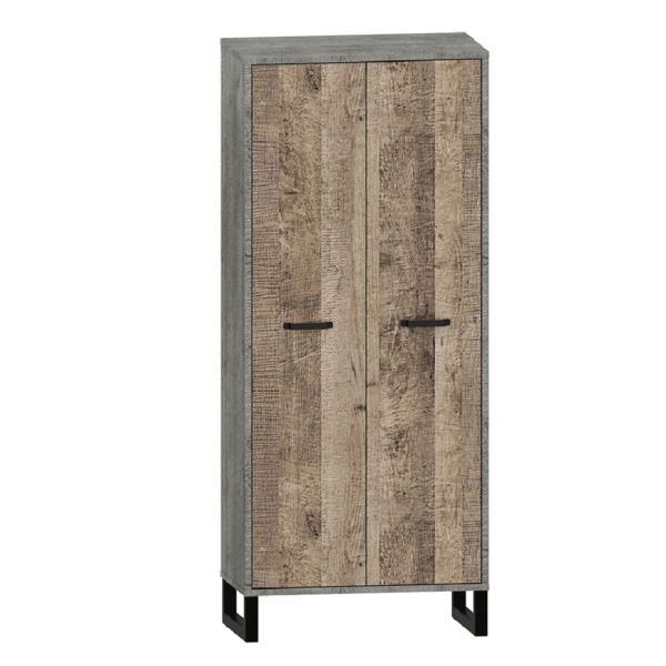 Dulap 2 usi mdf stejar nisipiu gri baria