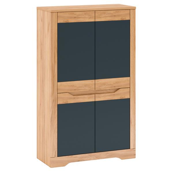 Dulap 2 usi mdf stejar craft auriu gri grafit fidel 95x42x159,5 cm