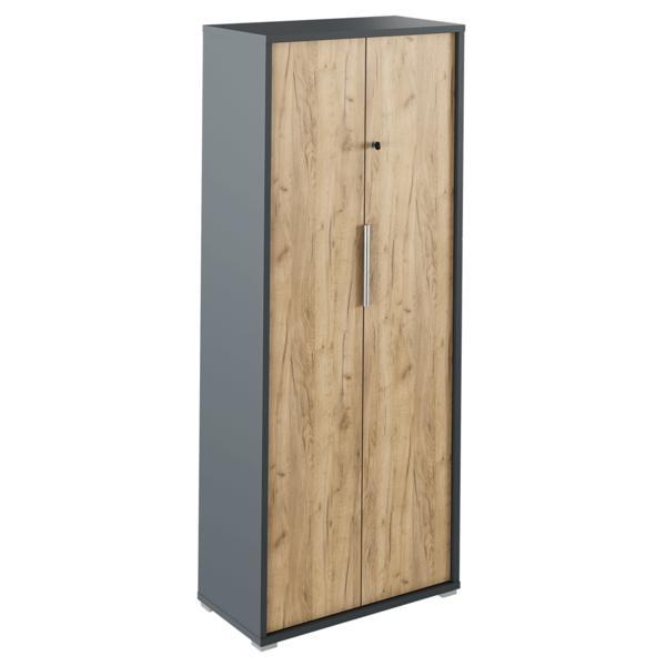 Dulap 2 usi mdf grafit stejar artizanal rioma ii