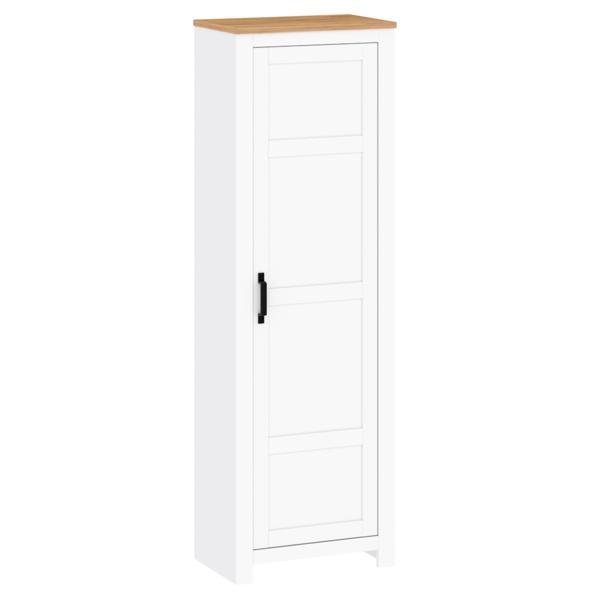Dulap cu polite mdf alb stejar craft auriu lanzette 63,7x40,7x200 cm