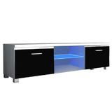Comoda TV alb negru lucios Lugo 3 150x40x37 cm