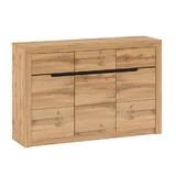 Comoda 3 usi 3 sertare mdf stejar wotan Toronta 147,6x39,7x95,7 cm