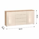 comoda-2-usi-4-sertare-mdf-stejar-sonoma-crem-lucios-165x40x80-cm-2.jpg