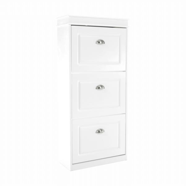 Pantofar 3 compartimente alb seber 53.5x24x117 cm