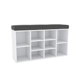 Banca mdf alb cu spatiu depozitare Faddy 104x30x54,5 cm 