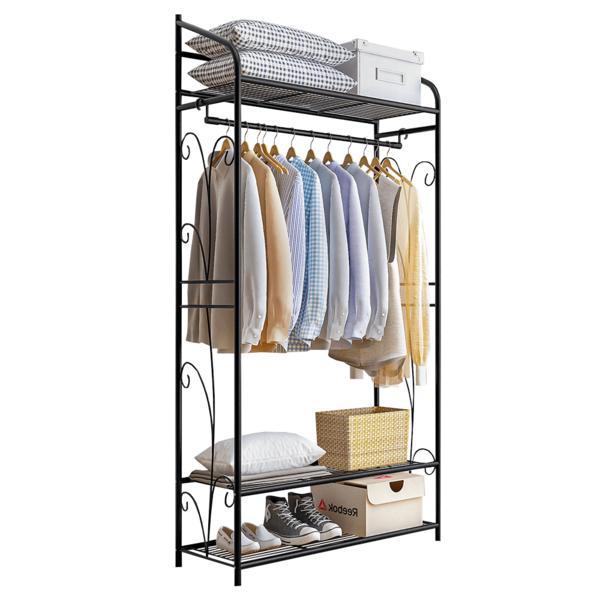 Organizator dulap metal negru dalina 78x36x161 cm