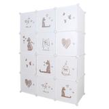 Dulap modular pentru copii alb maro Kitaro 107x47x142 cm