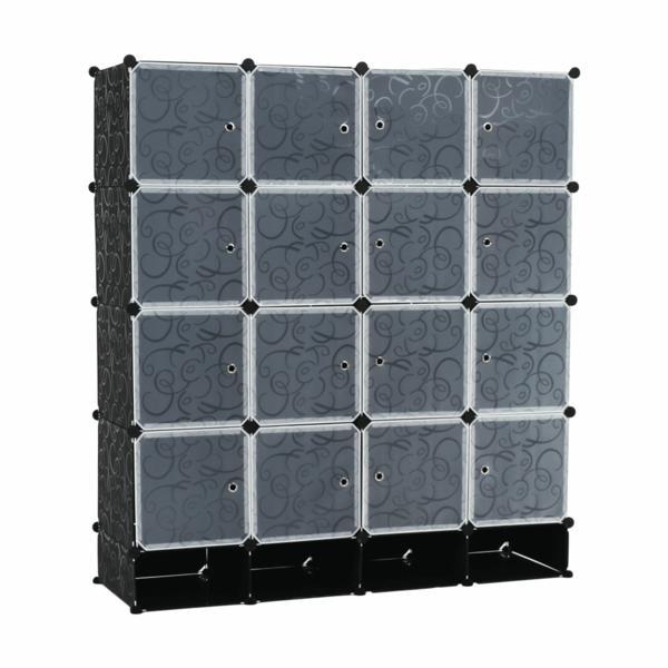 Dulap modular negru alb rodan 147x47x165 cm