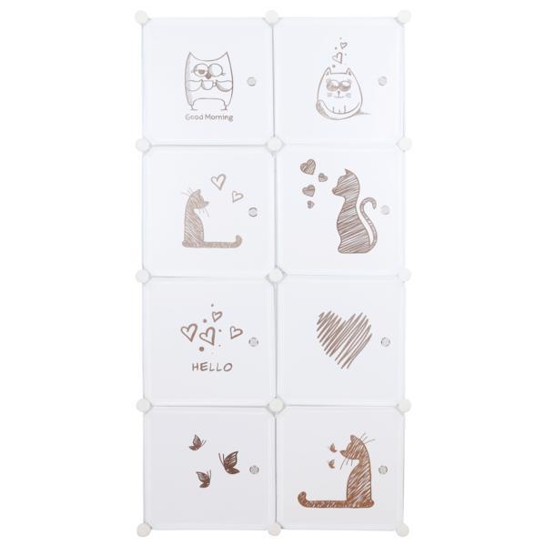 Dulap modular pentru copii alb maro kirby 75x37x147 cm