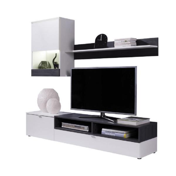 Set mobilier living mdf alb pin roso 175x39x34 cm