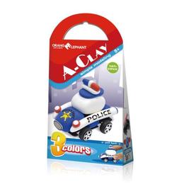 Set creatie pentru modelaj orange elephant, police car