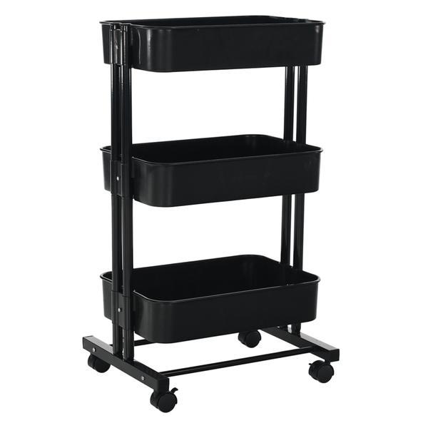Raft 3 polite din plastic si metal negru vernon 45x38x78 cm