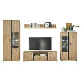 Set mobilier living pal stejar artizan negru Kanode