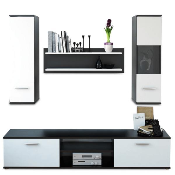 Set mobilier living pal negru alb waw 188x30x165 cm