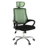Scaun de birou, verde negru, picior crom, Imela, 62x60x122 cm
