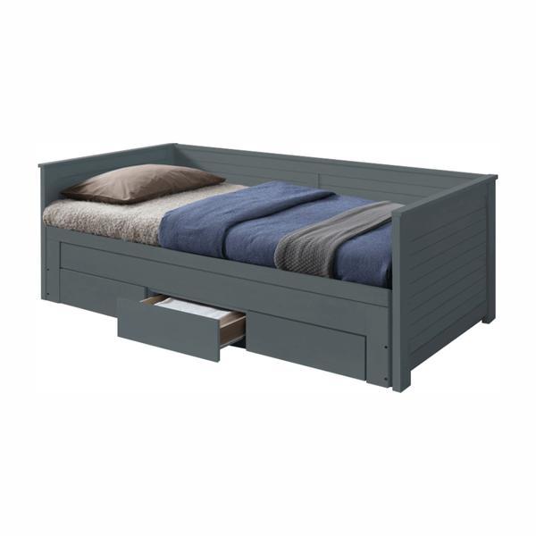 Pat extensibil lemn gri goreta 209x103x72 cm