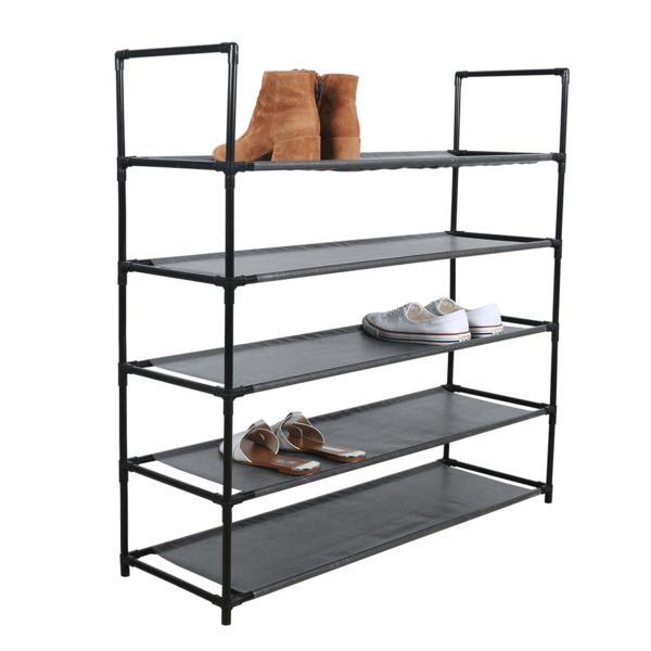 Pantofar metal negru rafturi din tesatura madilo