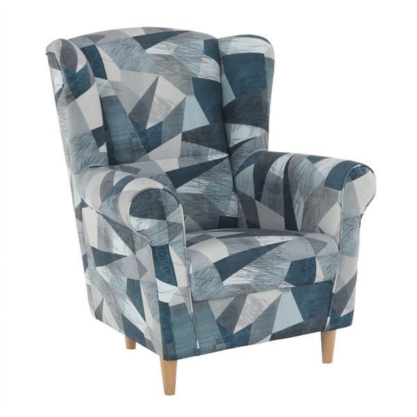 Fotoliu textil gri albastru charlot 86x72x105 cm