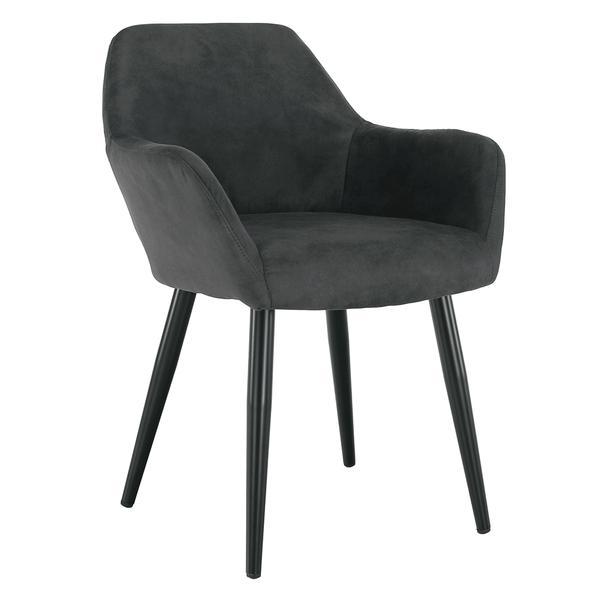 Fotoliu tesatura din piele periata gri picioare metal negru lacey 55x61x81 cm