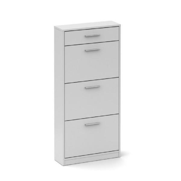 Pantofar 3 compartimente cu sertar alb noko 60x20x127 cm