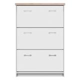 Pantofar 3 compartimente pal melaminat alb stejar sonoma Topty 80x27x121 cm