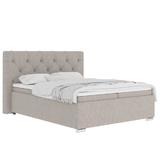Pat boxspring tapiterie textil gri-maro Morina 203x221x125 cm