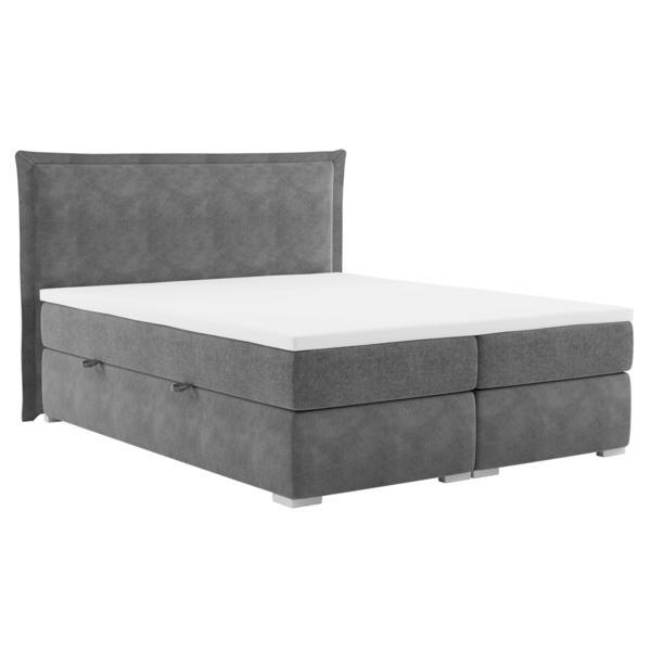 Pat boxspring tapiterie textil gri megan 180x211x118 cm