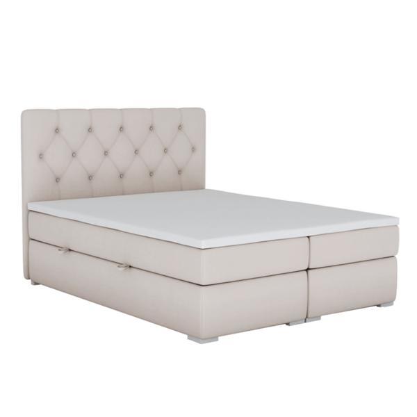 Pat boxspring tapiterie bej eshly 160x211x118 cm