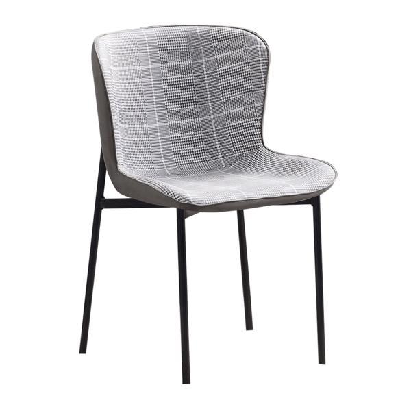 Scaun tapiterie piele ecologica alba gri adiana