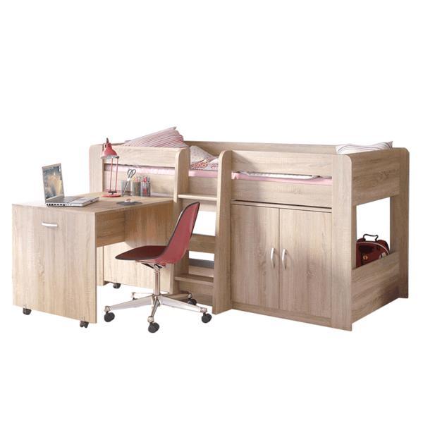 Pat multifunctional pentru camera copiilor maro stejar sonoma fany 216x116x110 cm