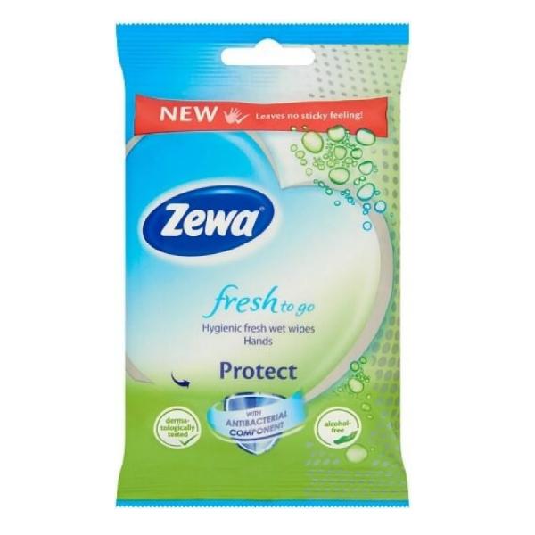Servetele Antibacteriene Umede pentru Maini – Zewa Fresh to Go Protect, 1 buc