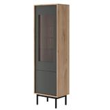 Vitrina pal stejar jaskson hickory grafit Bergen II