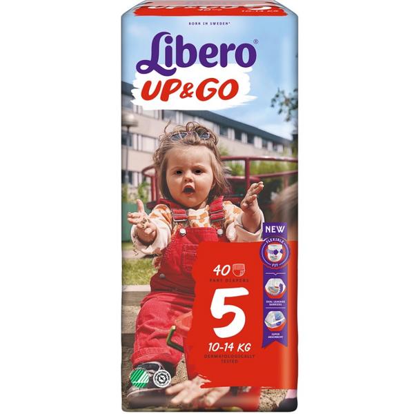 Scutece Tip Chilot pentru Bebelusi - Libero Up&Go, marime 5 (10-14 kg), 40 buc