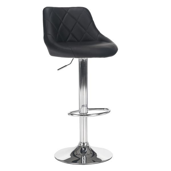 Scaun de bar piele ecologica neagra picior crom marid 45x48x105 cm