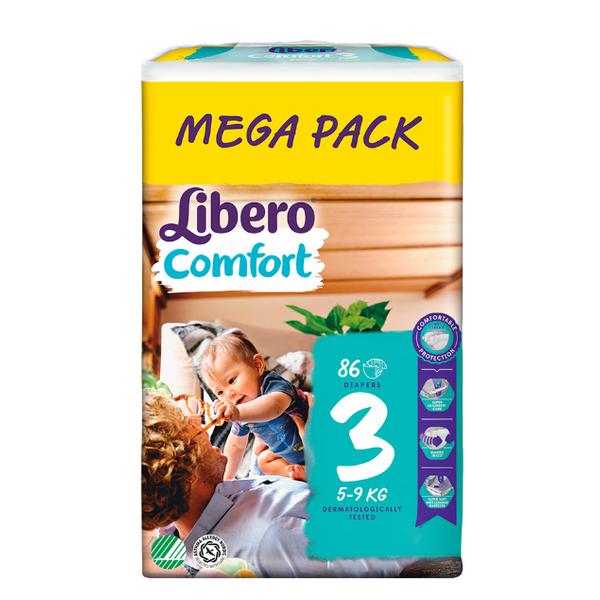 Scutece pentru Bebelusi – Libero Comfort Mega Pack, marime 3 (5-9 kg), 86 buc