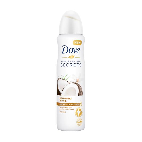 Deodorant Spray Antiperspirant Cocos si Iasomie – Dove Nourishing Secrets Restoring Ritual Coconut & Jasmine Flower Scent, 150 ml