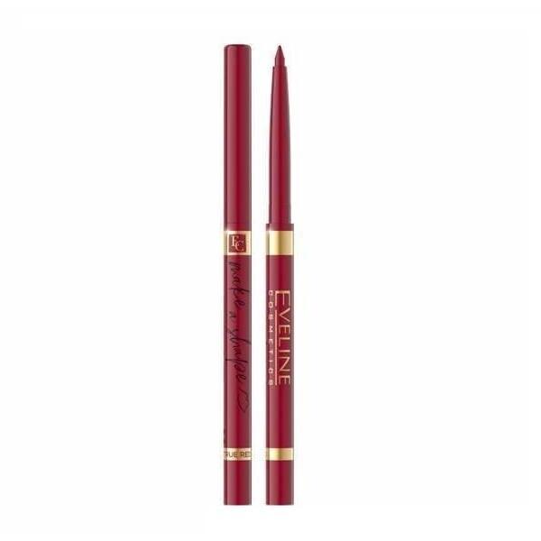Creion pentru buze, Eveline Cosmetics, Make a Shape, Automatic Lip Liner, waterproof, nuanta 06 True Red
