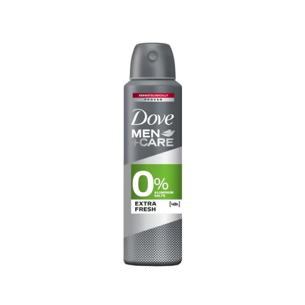 Deodorant Spray Antiperspirant fara Saruri de Aluminiu pentru Barbati – Dove Men+Care 0% Aluminium Salts Extra Fresh, 150 ml Dove Deodorante barbati