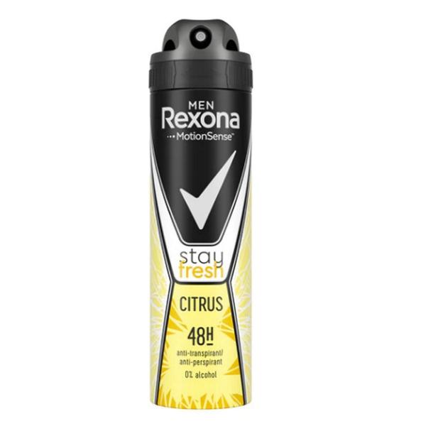 Deodorant Antiperspirant Spray Pentru Barbati Cu Aroma De Citrice Rexona Men Motionsense Stay Fresh Citrus 48H 150Ml